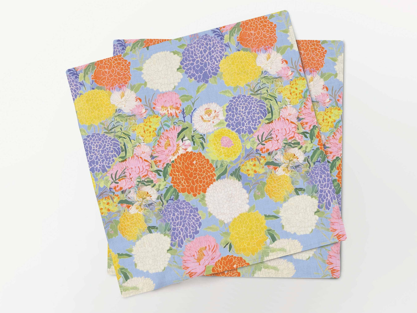 Napkins set, Aster and Dahlia, fabric napkins, 100% linen