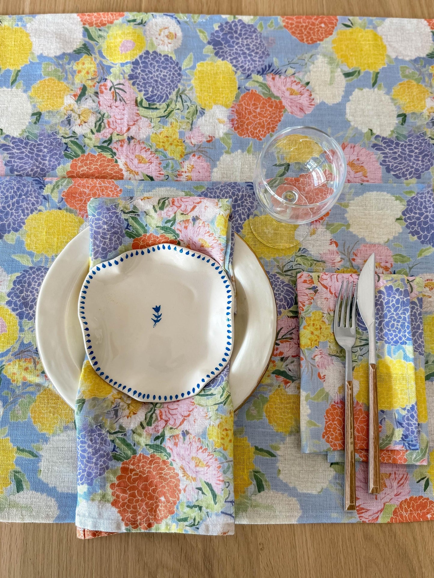 Napkins set, Aster and Dahlia, fabric napkins, 100% linen