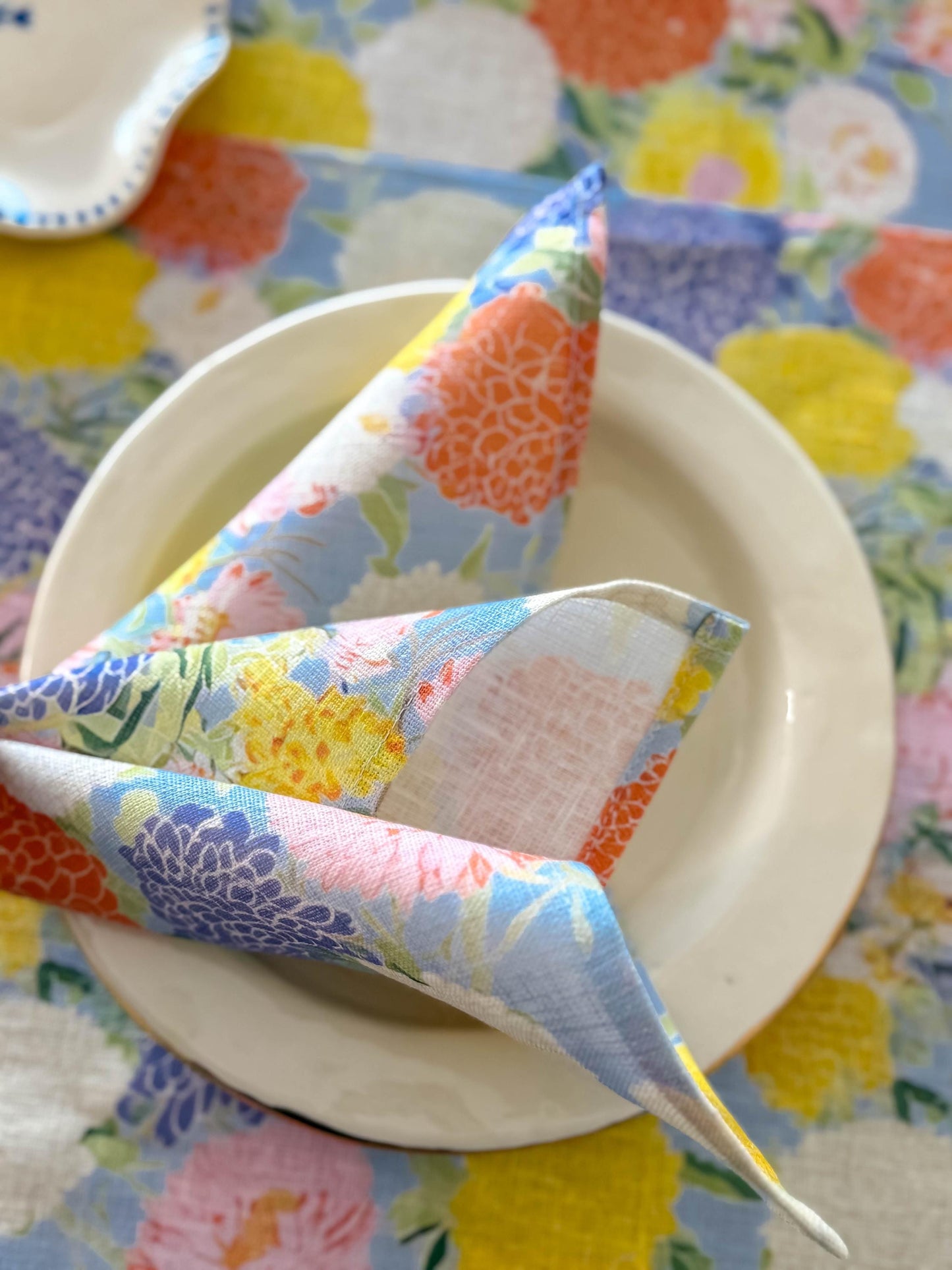 Napkins set, Aster and Dahlia, fabric napkins, 100% linen