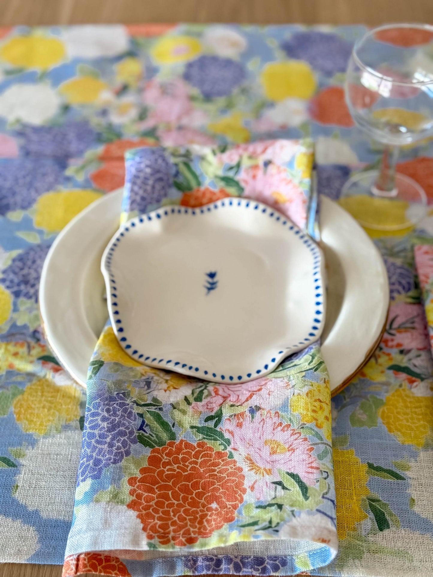 Napkins set, Aster and Dahlia, fabric napkins, 100% linen