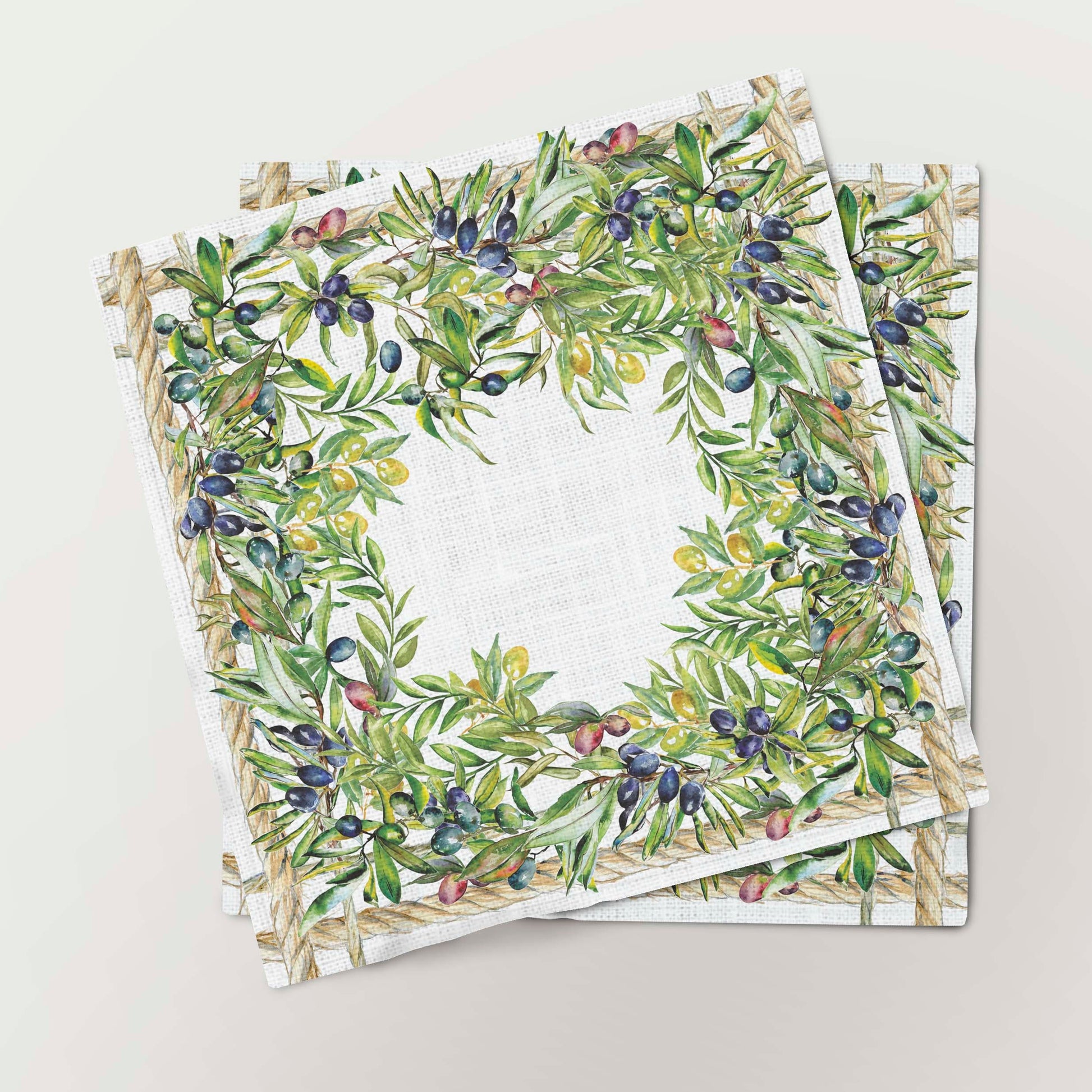 Cloth napkins, Napkins set, Six napkins, linen, olives, housewarming gift, home decor, farmhouse decor, vintage napkins, rectangle napkins