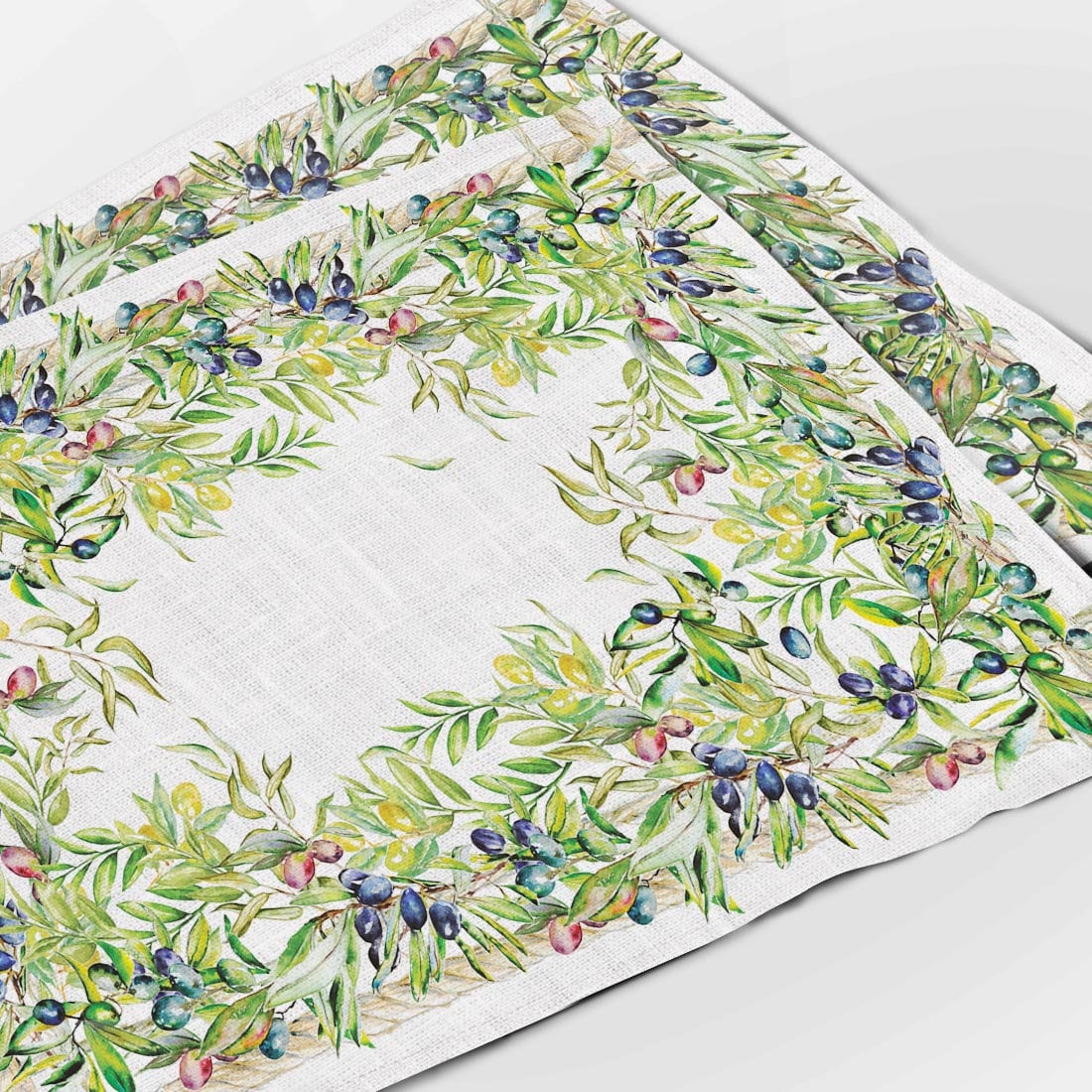 Placemats set, olive print, linen placemats, wabi sabi, farmhouse decor, fabric placemats, cloth napkins, table decor, mother in law gift