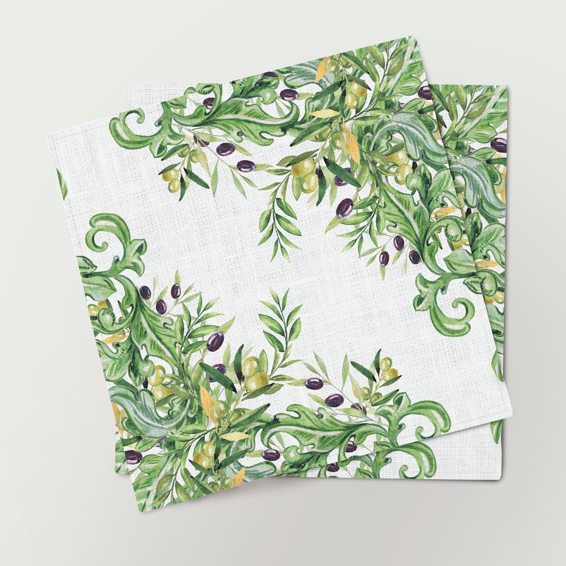 Linen Napkins Set | Olives
