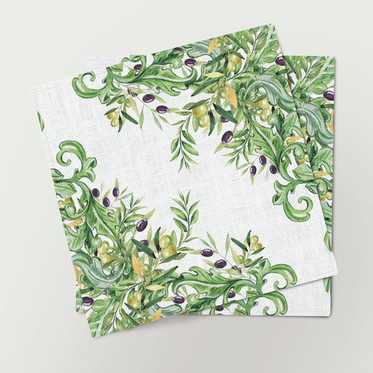 Linen Napkins Set | Olives
