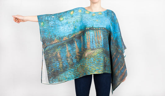 Van Gogh, Linen tunic, One size blouse, linen women shirt, sleeveless tunic, 100% linen, boho blouse, linen tunic, Mother's day gift