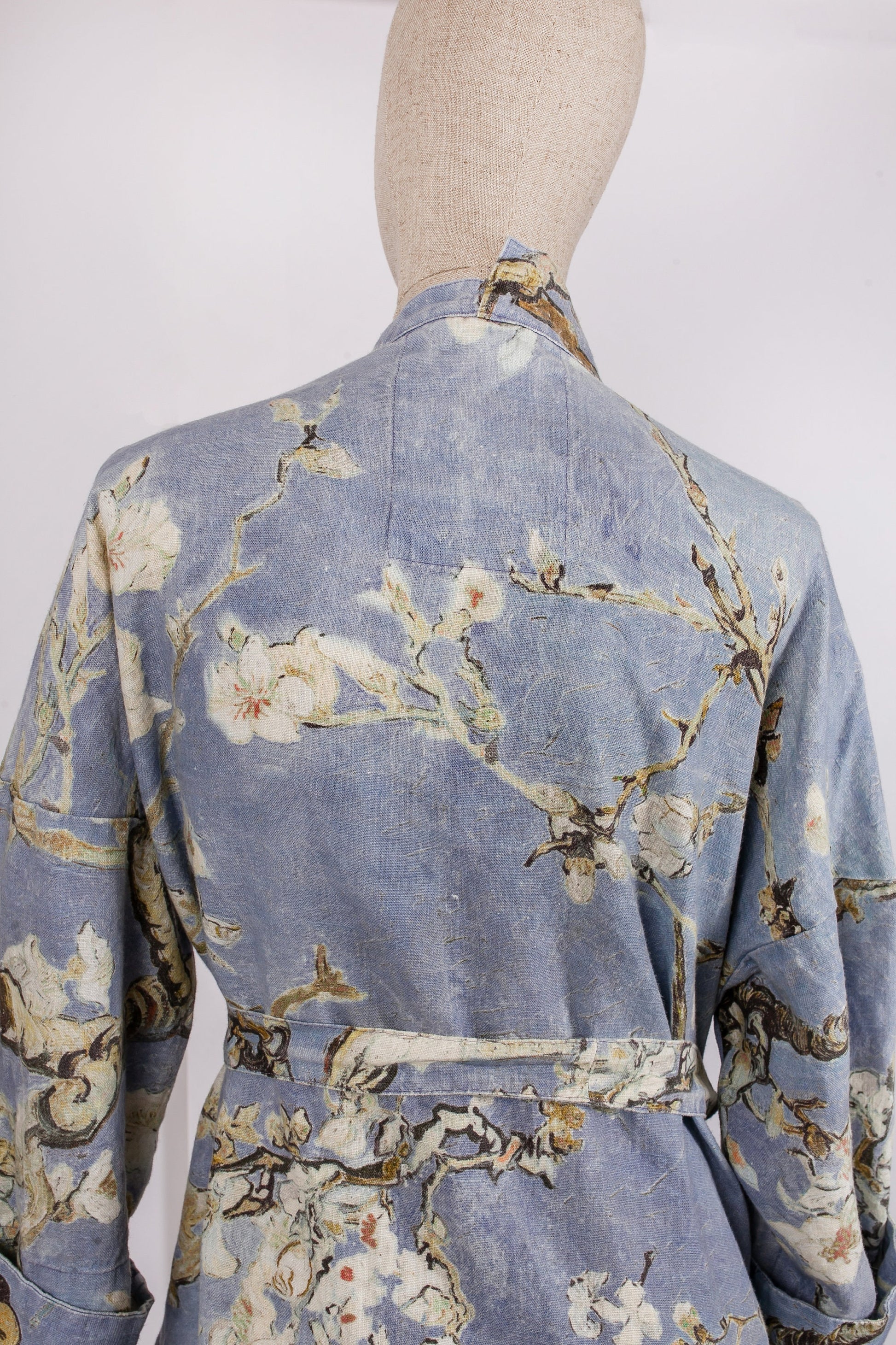 Kimono robe, Vincent van Gogh, kimono cardigan, bathrobe, Almond blossom, 100% linen, bridesmaid gift, Linen robe, linen, Linen bathrobe