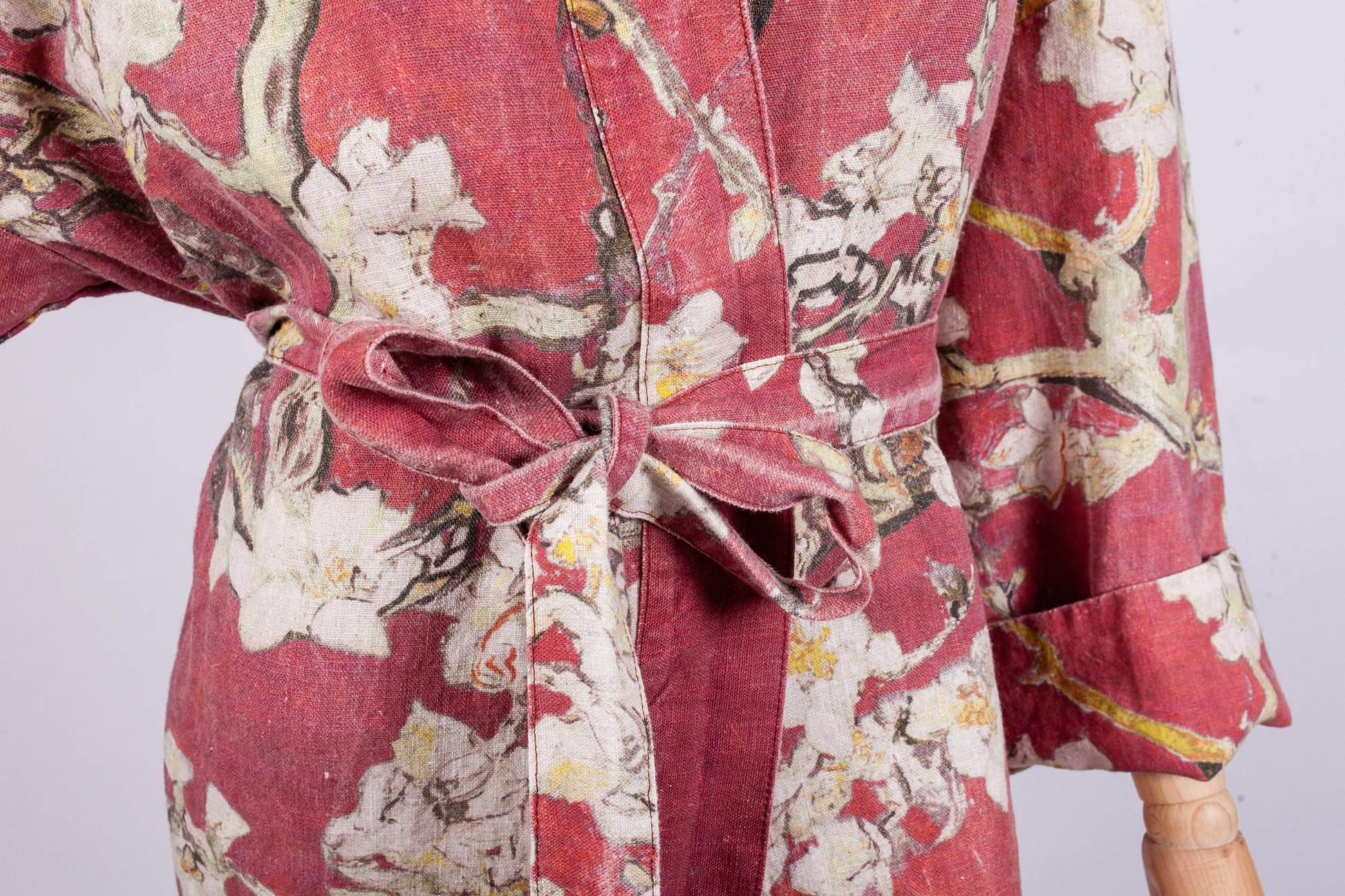 Kimono robe, Vincent van Gogh, kimono cardigan, bathrobe, Almond blossom, 100% linen, bridesmaid gift, Linen robe, linen, Linen bathrobe
