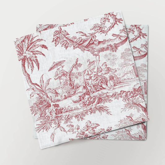 Linen napkins, Toile de Jouy, napkins set of 6, 100% linen, napkins pattern, napkins set, hand made napkins by Linenislove
