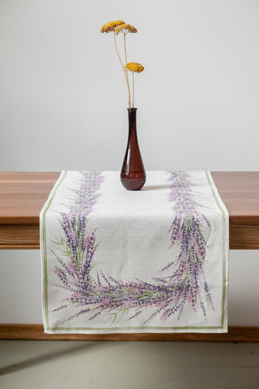 Table runner, Lavenders, linen, custom size, housewarming gift, lavenders, easter table decor, farmhouse decor, wedding table decor, linen