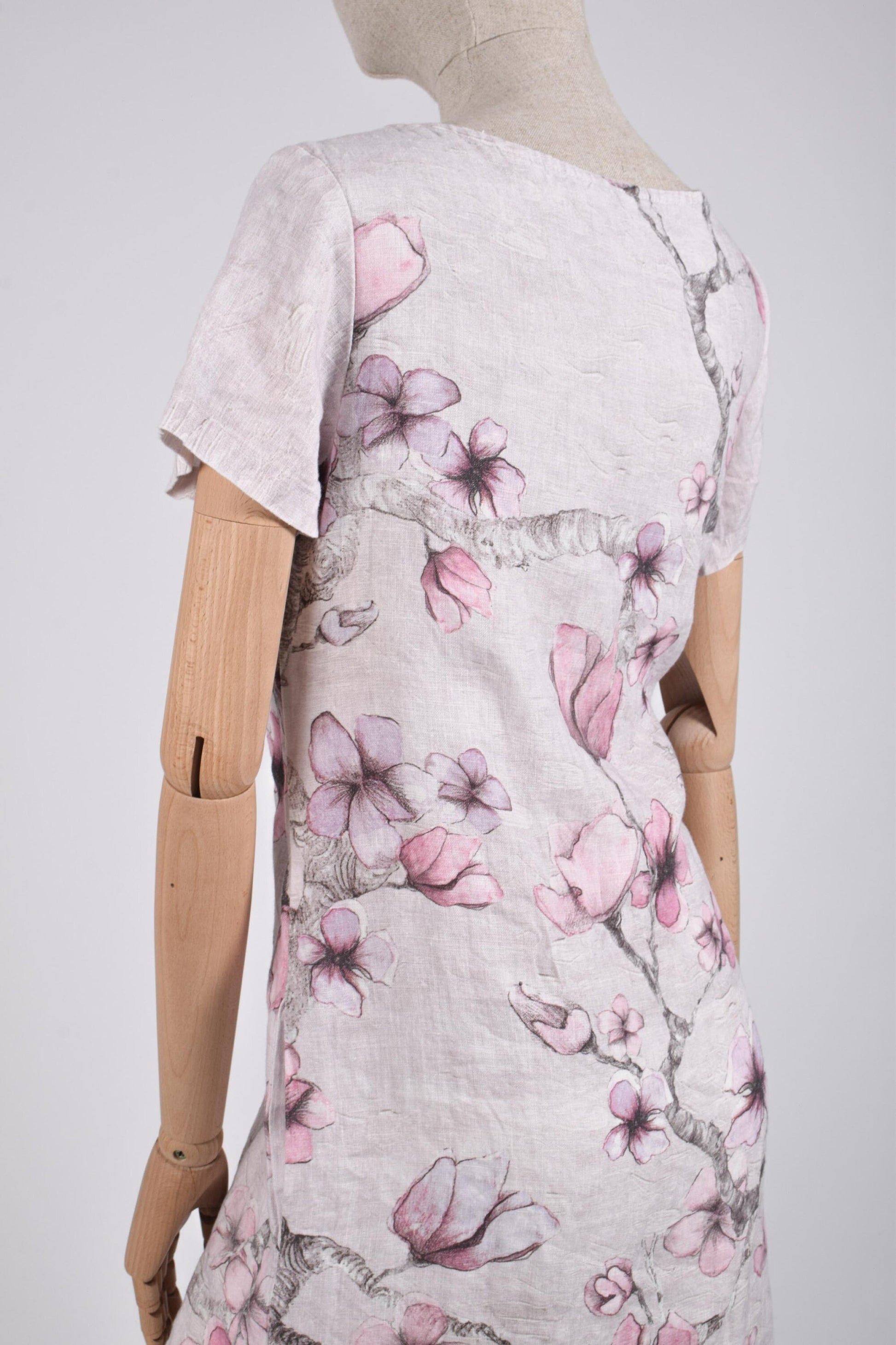 Women dress, Midnight Flowers, linen dress, linen women dress, 100% linen, hand made dress