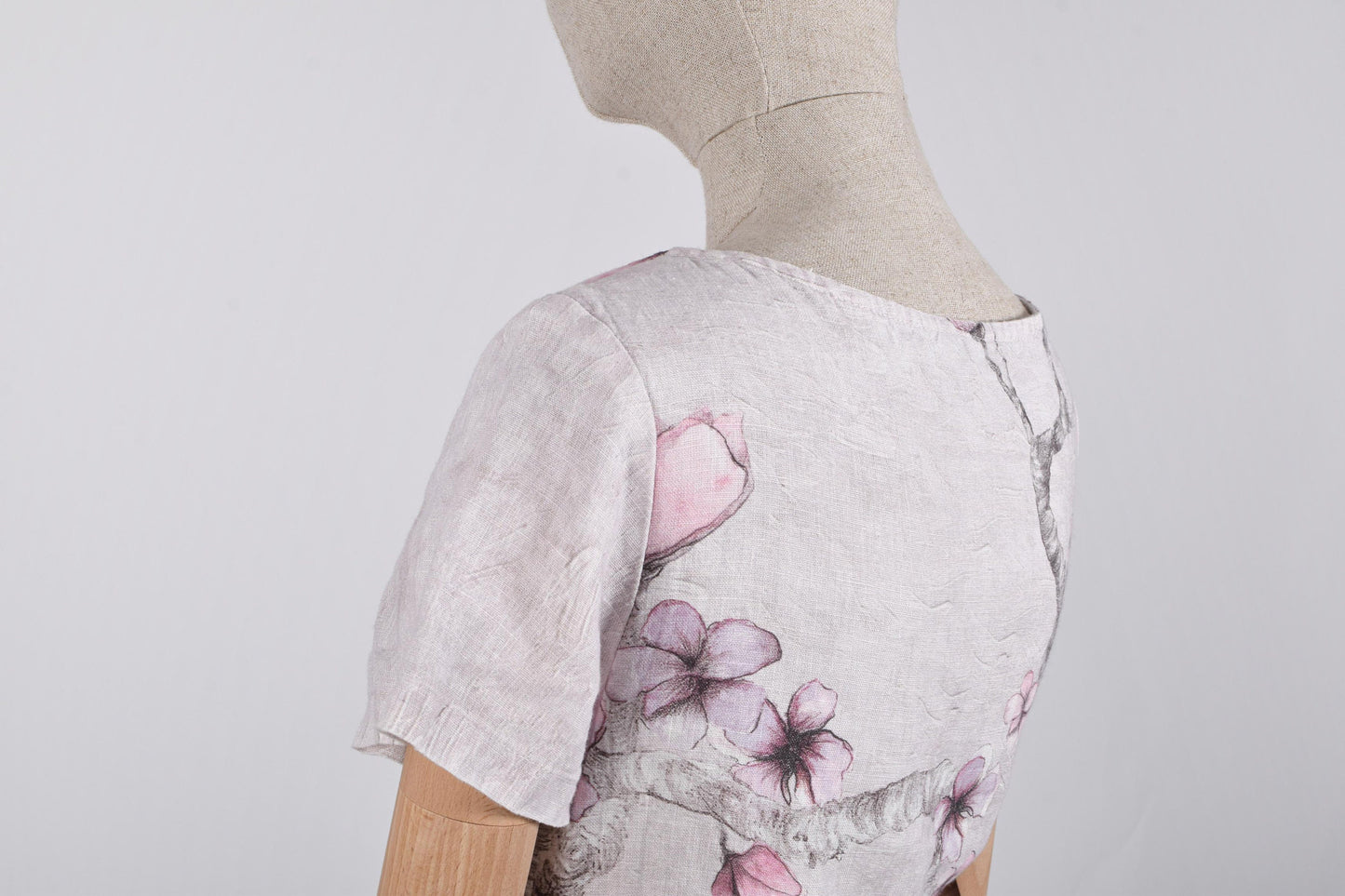 Women dress, Midnight Flowers, linen dress, linen women dress, 100% linen, hand made dress
