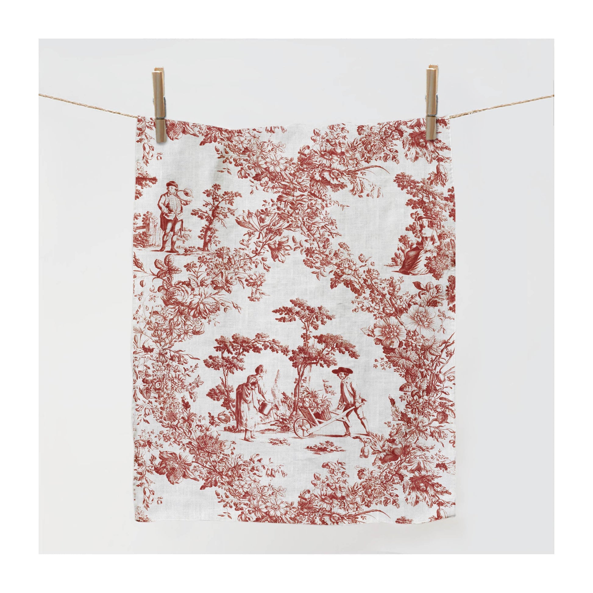 Linen towel, Bromley Hall 1775, kitchen towel, Toile de Jouy, dish towel, linen kitchen towel, fabric towel, custom towel, 100% linen