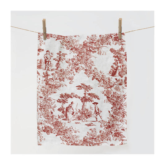 Linen towel, Bromley Hall 1775, kitchen towel, Toile de Jouy, dish towel, linen kitchen towel, fabric towel, custom towel, 100% linen
