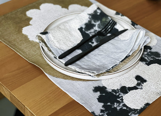 Napkins set, Kamisaka Sekka, Spring Blossom, linen napkins, fabric napkins, Japan art print, 100% linen, wabi sabi