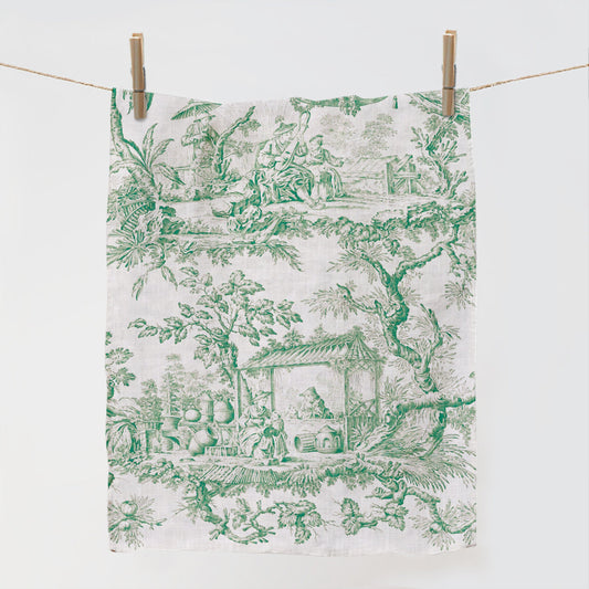 Kitchen towel, Toile de Jouy, linen towel, dish towel, 100% linen, kitchen towel, custom towel, linen towel fabric, personalized towel