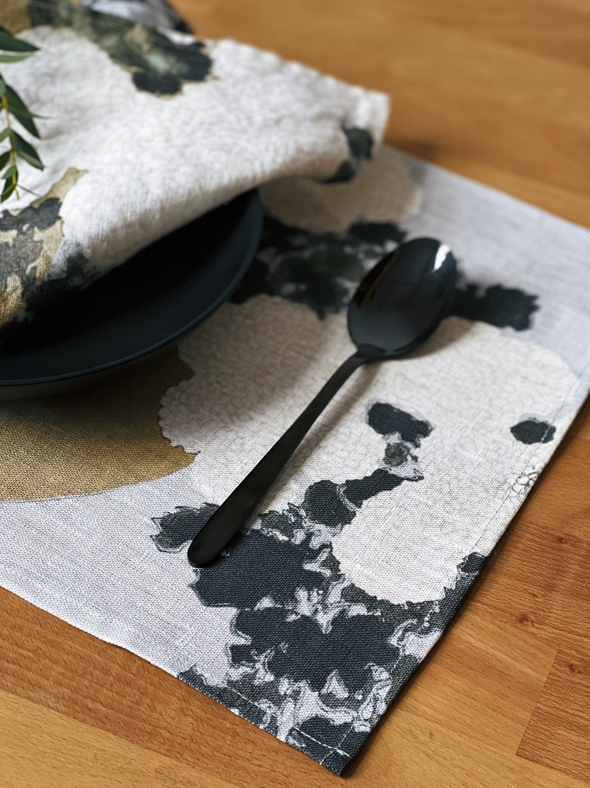 Placemats set, Kamisaka Sekka, Spring Blossom, linen placemats, Japan art, Japan placemats, wabi sabi, 100% linen, fabric placemats