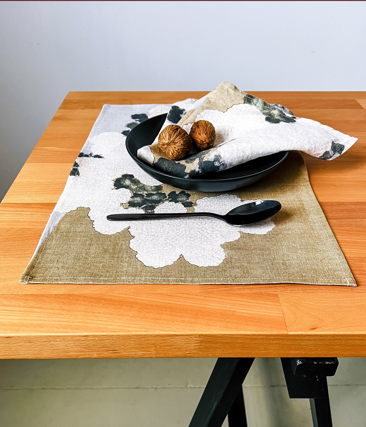 Placemats set, Kamisaka Sekka, Spring Blossom, linen placemats, Japan art, Japan placemats, wabi sabi, 100% linen, fabric placemats