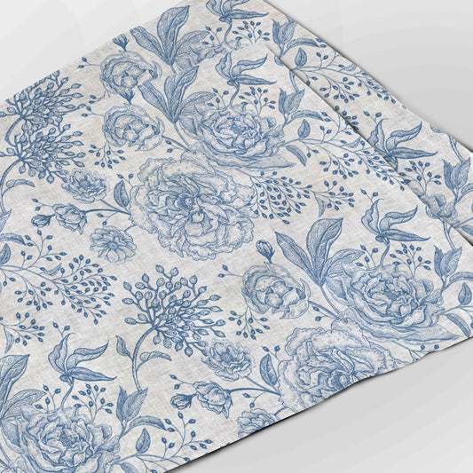 Placemats set, Floral vintage, toile de jouy, linen placemats, wedding gift, linen placemats, custom placemats, 100% linen fabric