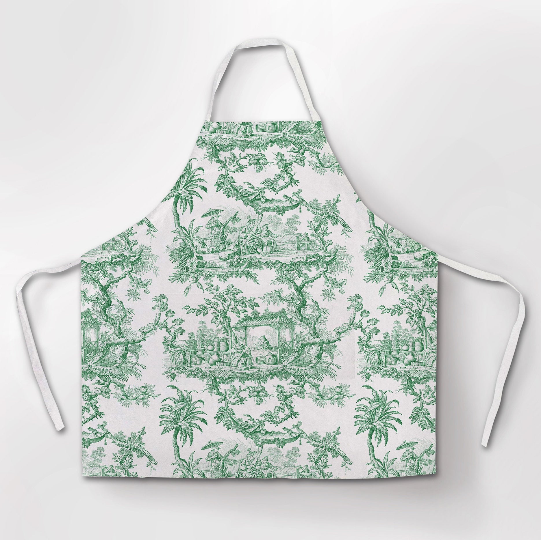 Linen apron, Toile de Jouy, apron with pocket, Cross back apron, 100% linen, women apron, linen apron wholesale, Toile de Jouy apron