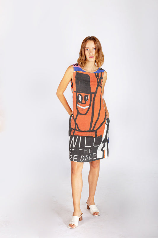Linen dress, Street art, graffiti, street wear, urban dress, linen women dress, 100% linen, custom size, wholesale dress,