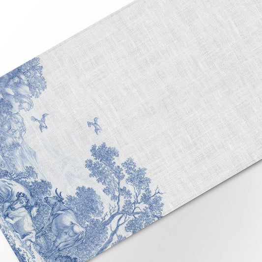 Linen Table Runner | Plaque with Elijah Fed by Ravens
