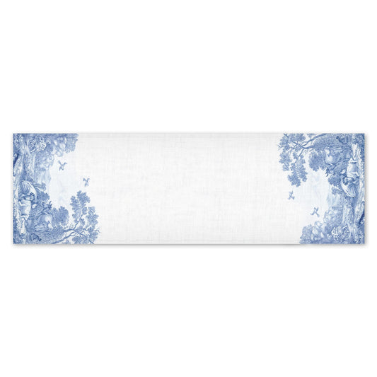 Linen Table Runner | Plaque with Elijah Fed by Ravens