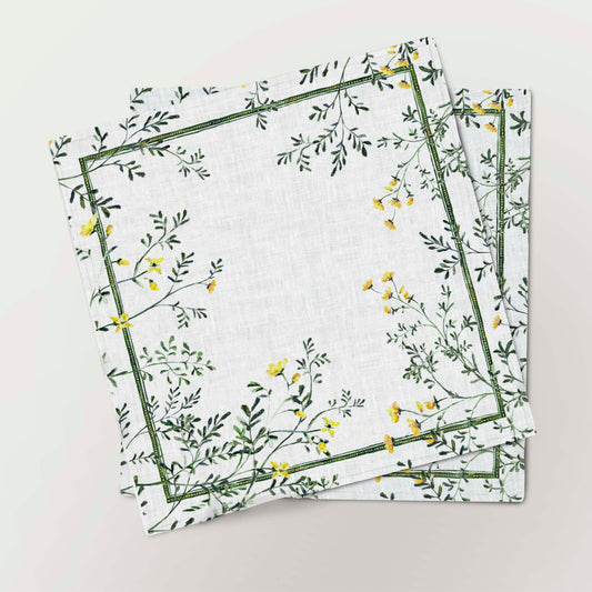 Linen napkins, Rue, Vintage napkins, Common rue, wedding napkins, 100% linen, custom napkins, hand made in Lithuania