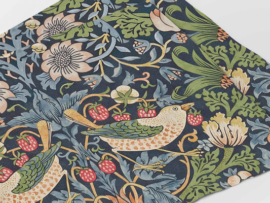 Placemats set (4 or 6), William Morris, Strawberry Thief, Large pattern, linen placemats, 100% linen, Morris fabric