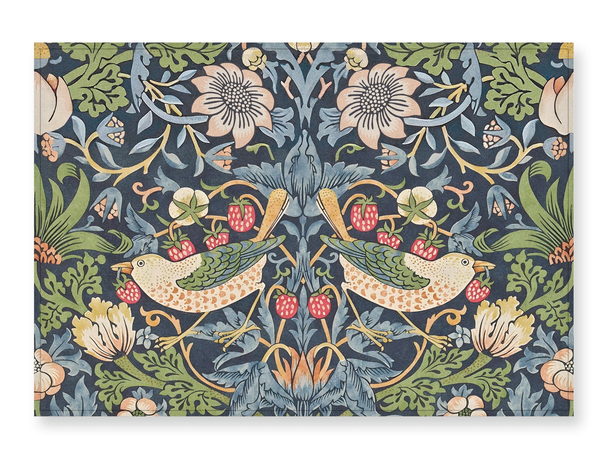 Placemats set (4 or 6), William Morris, Strawberry Thief, Large pattern, linen placemats, 100% linen, Morris fabric