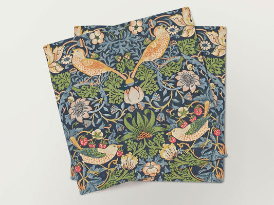 Napkins set, William Morris, Strawberry Thief, LARGE PATTERN, linen napkins, 100% linen, fabric napkins, custom napkins, Europe