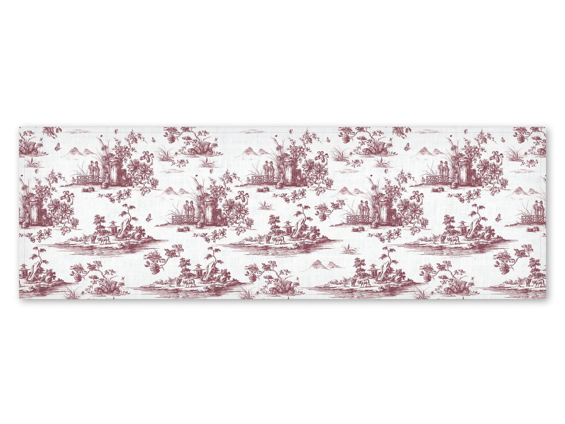 Table runner, Toile de Jouy, toile table runner, Chinoiserie, linen table runner, 100% linen, custom length
