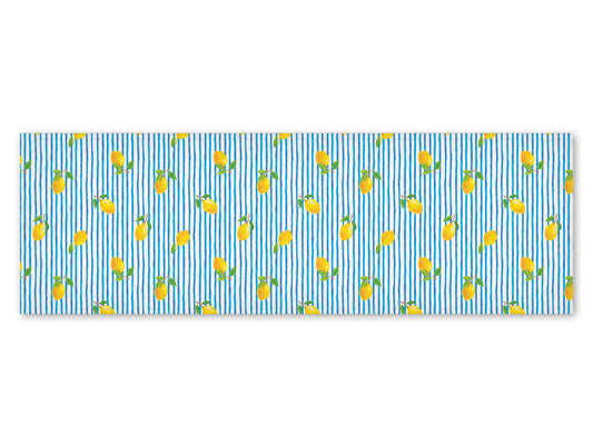 Table runner, Fresh Summer, lemon table top, blue stripes, 100% linen, linen table runner, custom length