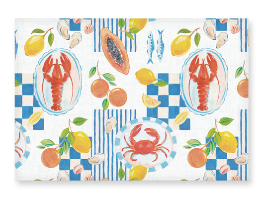 Placemats set, Seaside Party, linen placemats, 100% linen, Oyster placemats