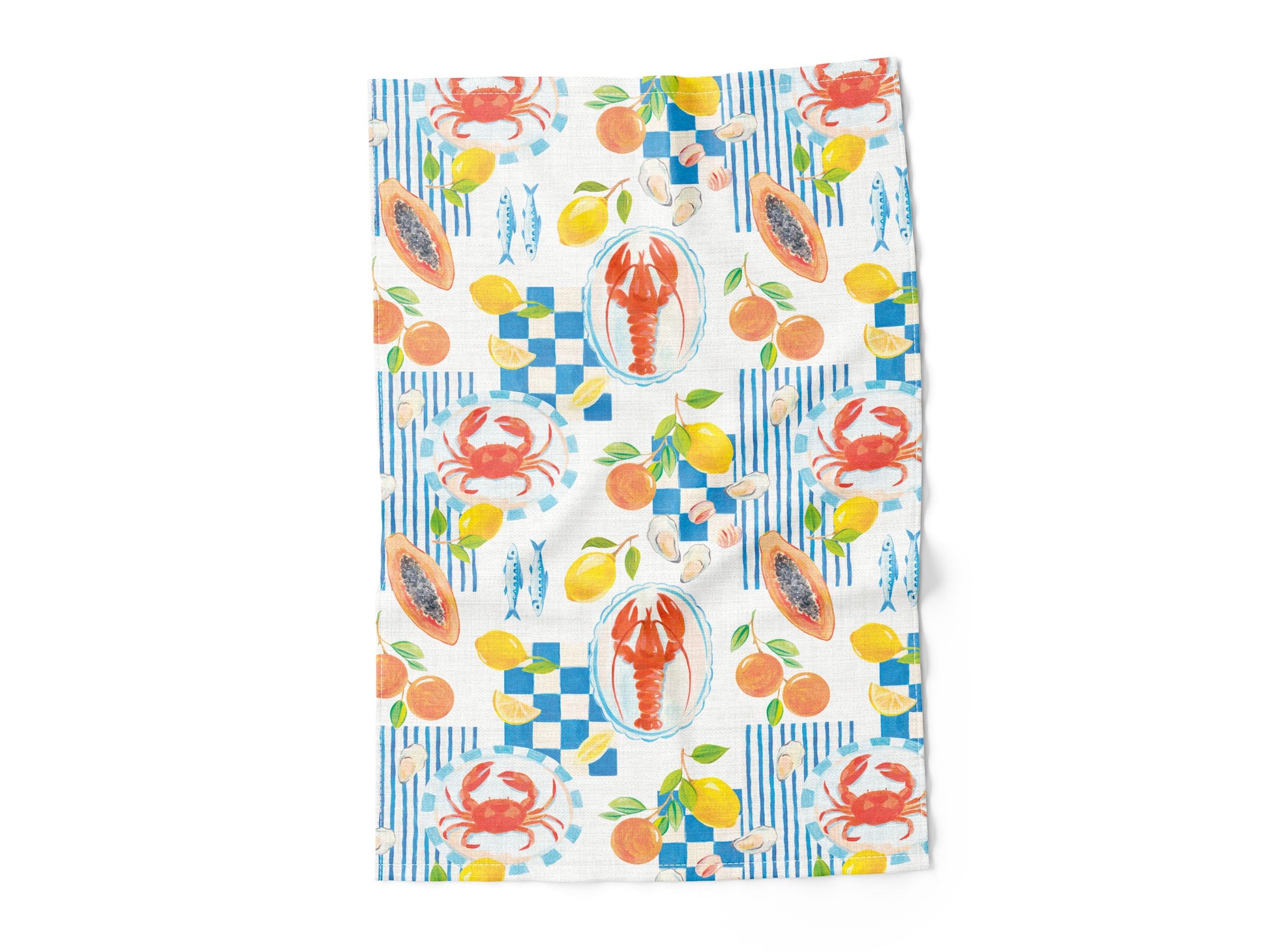 Kitchen towel, Seaside Party, linen towel, hand towel, 100% linen, kitchen decor, Oyster towel