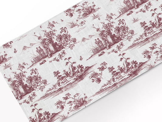 Table runner, Toile de Jouy, toile table runner, Chinoiserie, linen table runner, 100% linen, custom length