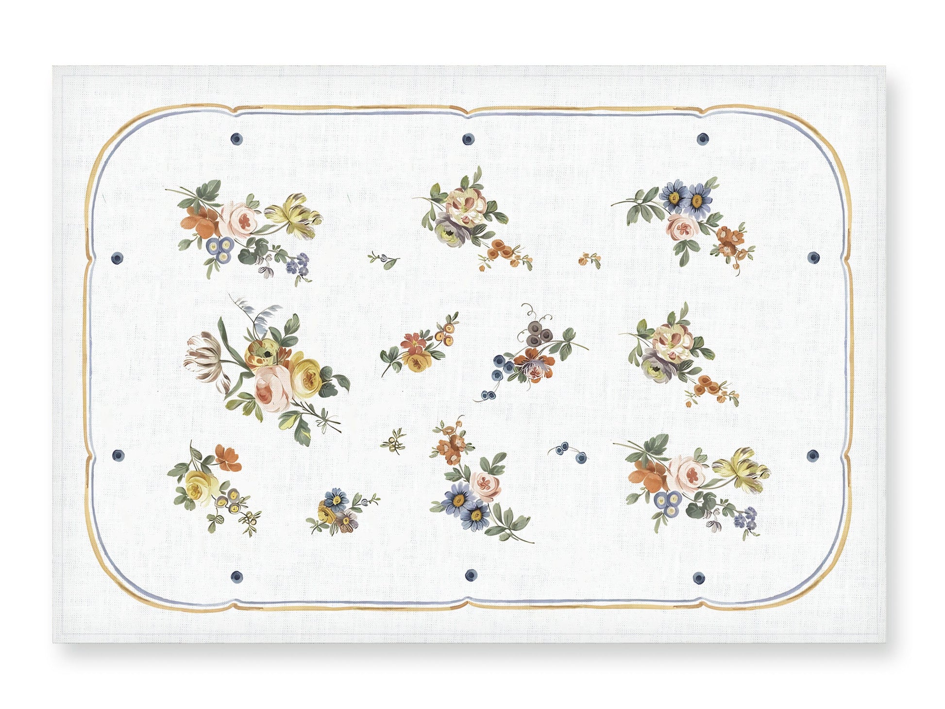 Placemats set, Jacques-François Micaud, Porcelain Salad Bowl, 1775, linen placemats, wedding gift, custom placemats, 100% linen fabric
