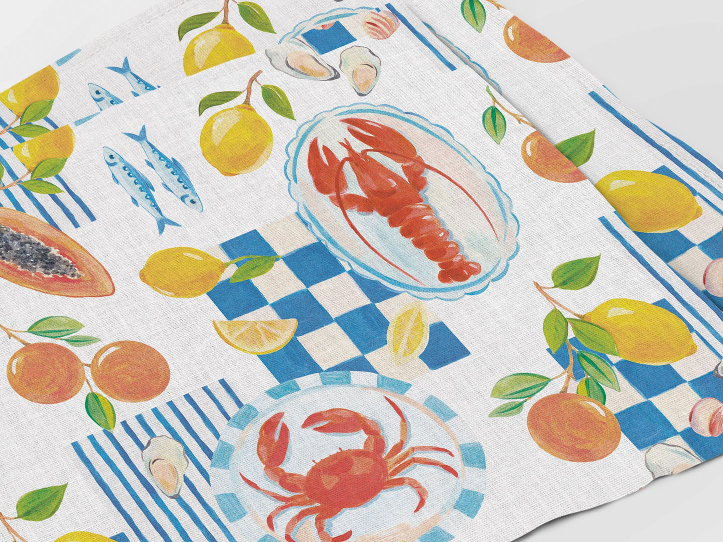 Placemats set, Seaside Party, linen placemats, 100% linen, Oyster placemats