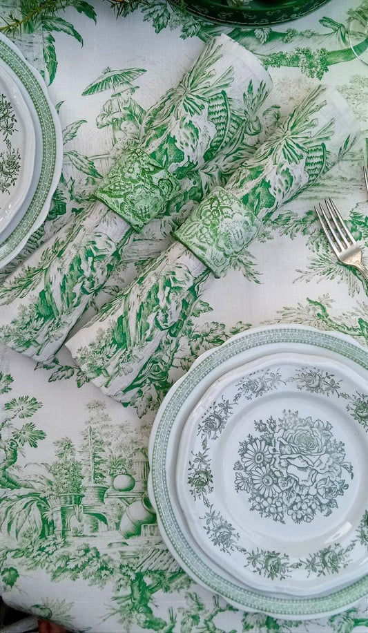 Placemats, Toile de Jouy, placemats set of 4, placemats set of 6, fabric placemats, linen placemats, placemats set
