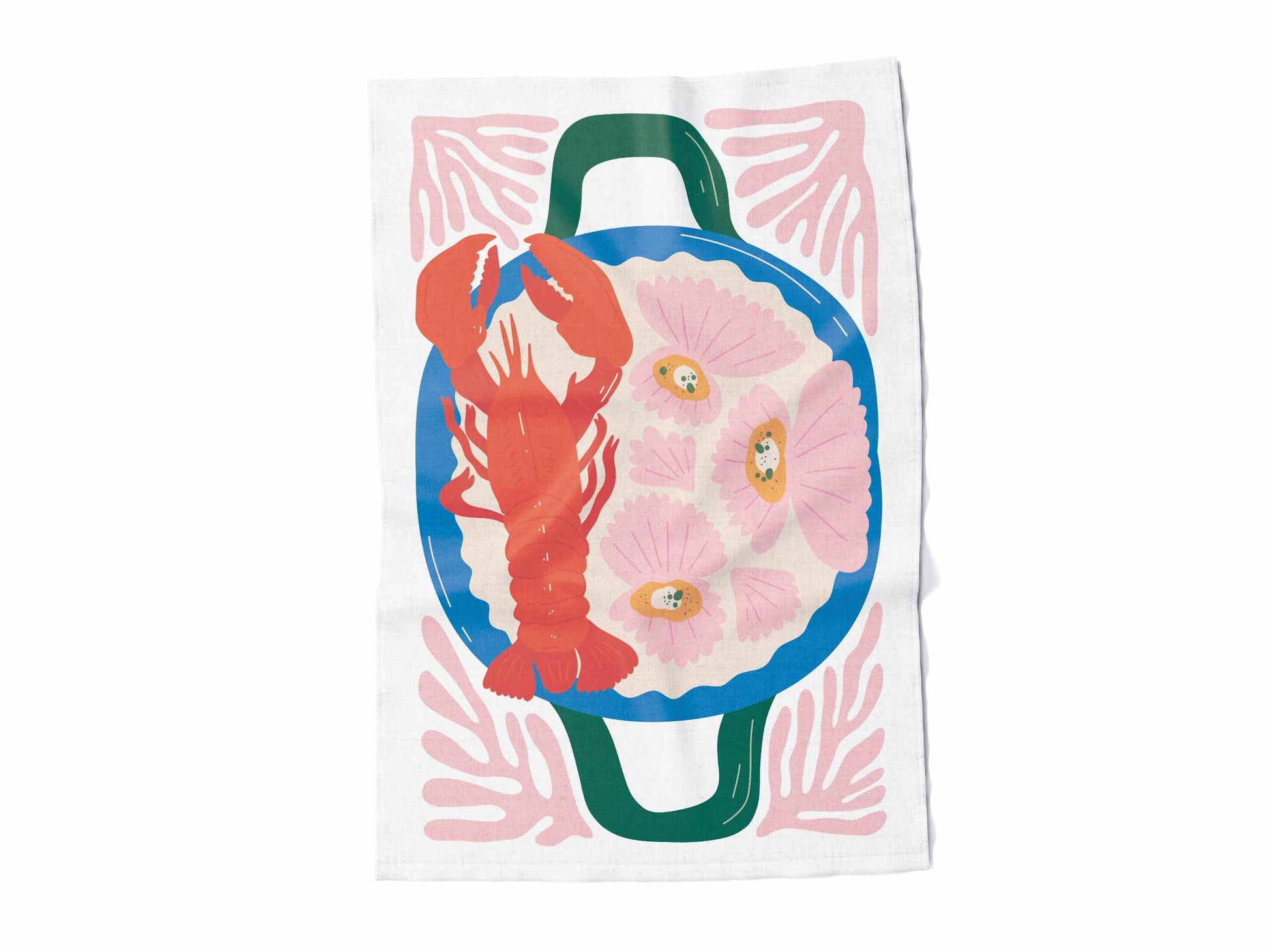 Kitchen towel, Seafood, modern kitchen decor, linen towel, hand towel, 100% linen