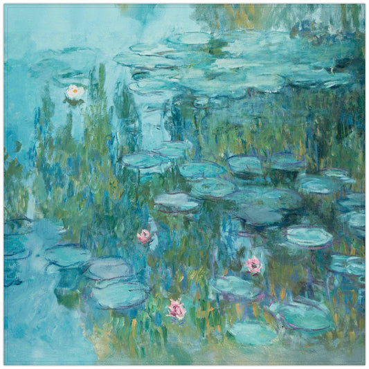 Tablecloth, Monet, Water Lillies, 1915, vintage decor, 100% linen