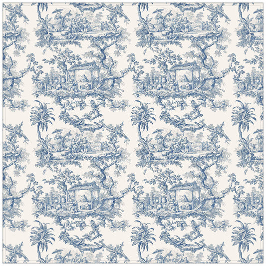 Tablecloth, Toile de Jouy, Vintage pattern, 100% linen