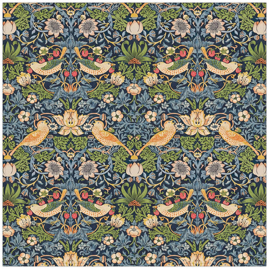 Tablecloth, William Morris, Strawberry Thief, Vintage flower pattern, vintage decor, 100% linen