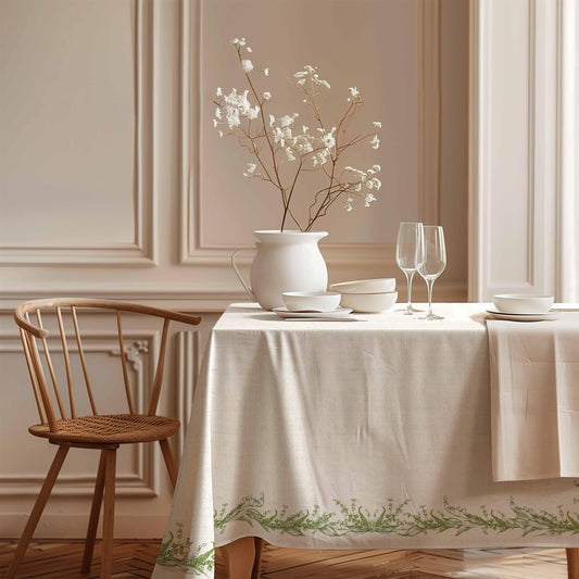 Tablecloth, Lilies of the Valley, fabric tablecloth, 100% linen, Easter tablecloth