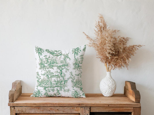 Cushion cover, Toile de Jouy, 100% linen, Throw Pillow, Linen pillow, Wholesale pillow, 18x18 pillow