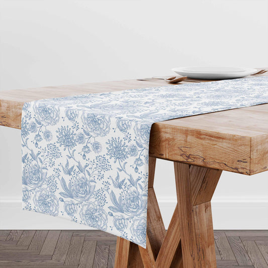 Table runner, Floral Vintage, linen table runner, wedding gift, wedding table decor, linen table top, 100% linen, custom size