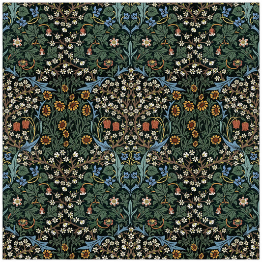 William Morris, Tablecloth, Blackthorn, Vintage flower pattern, 100% linen