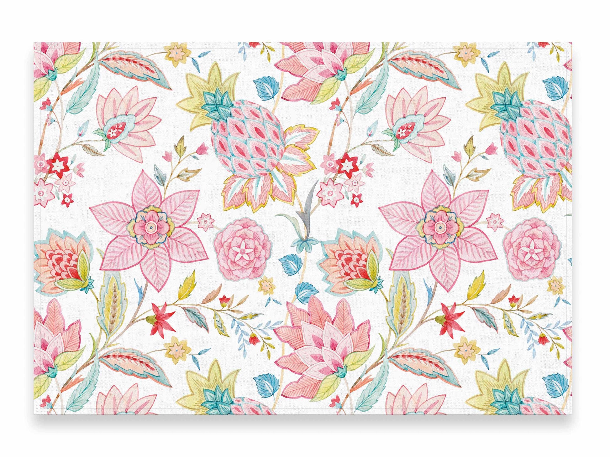 Placemats set, Pineapple Garden, linen placemats, wedding gift, custom placemats, 100% linen fabric