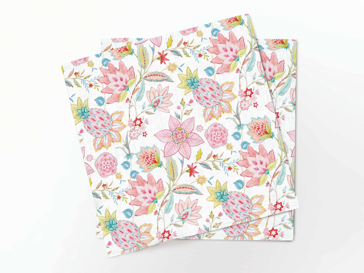 Napkins set, Pineapple Garden, 100% linen, fabric napkins, napkins for wedding