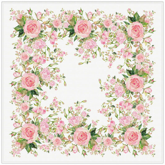 Tablecloth, Eternal Bloom, flower pattern, 100% linen