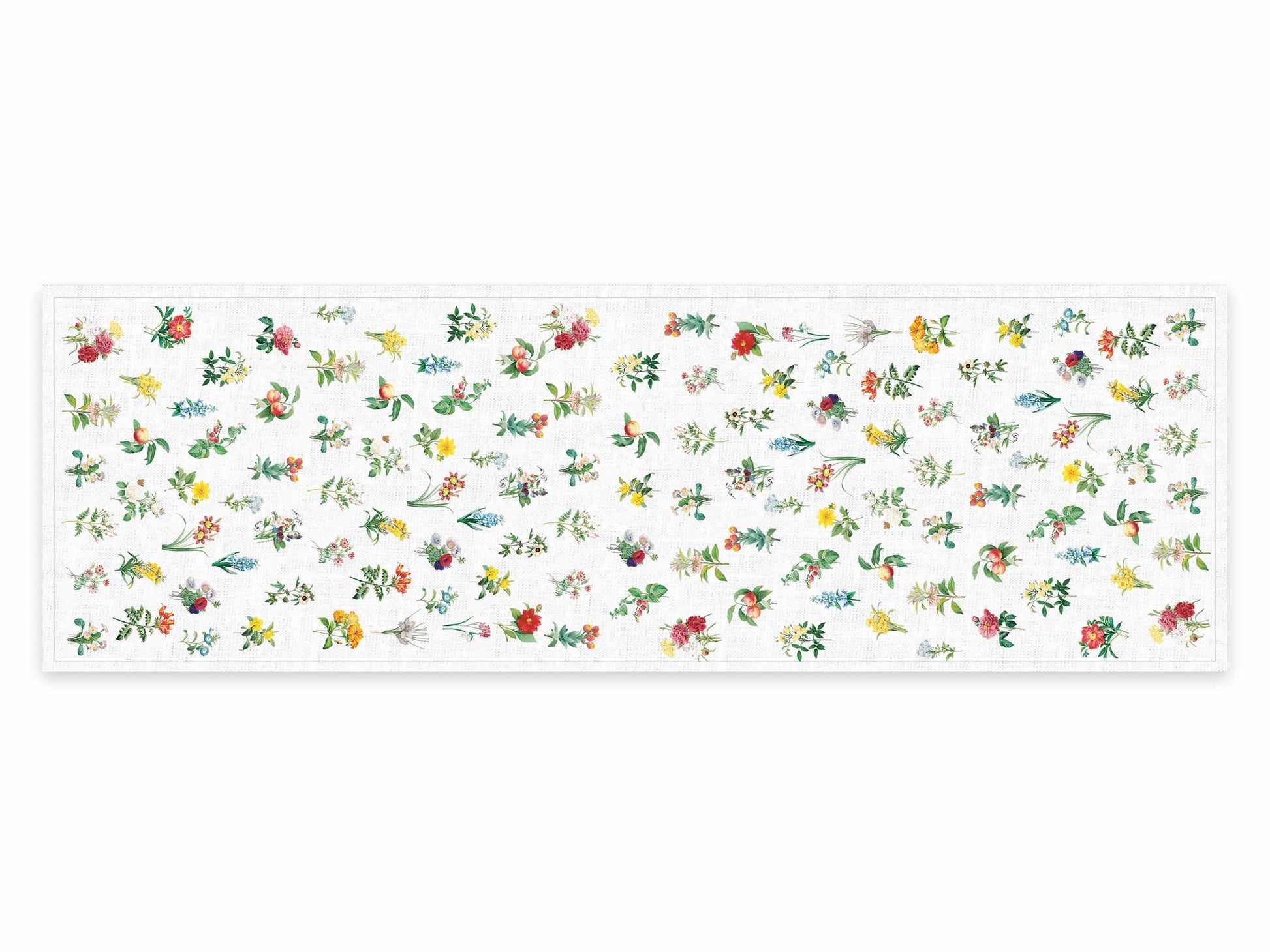 Table runner, Beautiful Blooming Wild Flowers, 100% linen